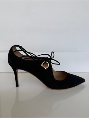 Salvatore Ferragamo Black Suede Pointed Toe Pumps